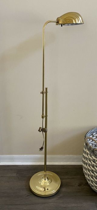 Vtg Alsy Brass Clam Shell Floor Lamp Mcm Mid Century Modern Hollywood Clamshell