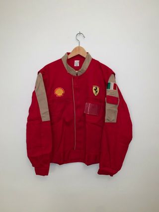 Rare Vintage Ferrari Shell Pit Crew Jacket Authentic