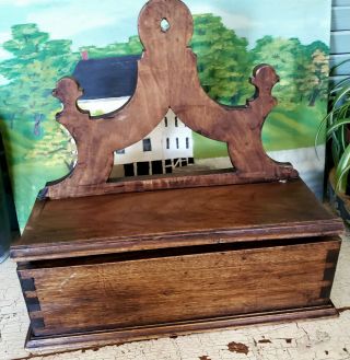 Vintage Wooden Wall Hanging Candle Box Storage Primitive Style