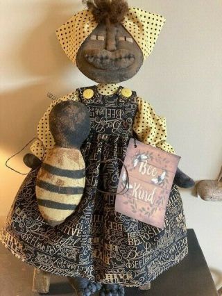 Primitive Raggedy Folk Art Honey Bee Doll