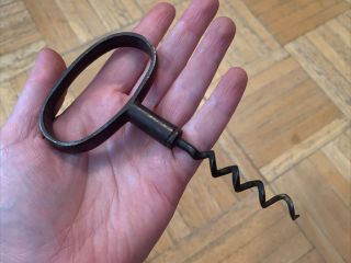 18th / Early 19th Century Iron Corkscrew Fits Nicely In The Hand For Wine