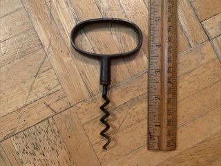 18th / Early 19th Century Iron Corkscrew Fits Nicely In The Hand For Wine 2