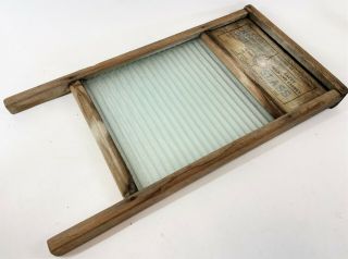 Antique 24 " Cuddles Co Good House Keepers Ribbed Glass Hand Wash Board Washboard