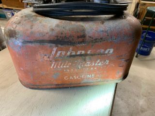 Vintage Johnson Mile Master Outboard Motor Gas Tank - - - 2 Line,  Pressurized