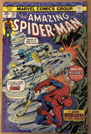 Spider - Man 143 1st Cyclone Conway Story Andru Art Low - To - Mid - Grade