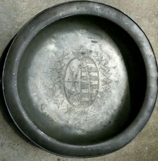 1795 Dated & Engraved Pewter Bowl