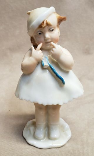 Antique German Karl Ens Volkstedt Girl Figurine As Found