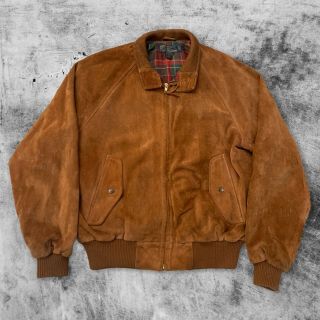 Vtg Rare 90s Polo Ralph Lauren Brown Suede Leather Jacket