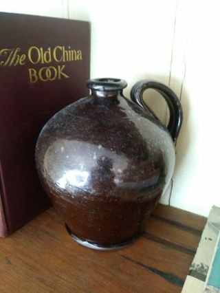 Early 19th Century Ovoid Redware Jug