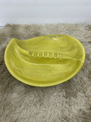 Vintage Mid Century Modern Ashtray Yellow Ceramic 50s 60s Mindhunter