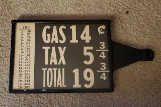 Vintage Visible Gas Station Pump Advertising Price Sign