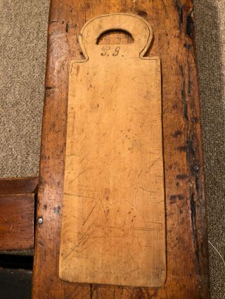 Antique Primitive Wooden Bread Board - With Initials