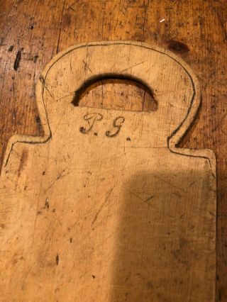 Antique Primitive Wooden Bread Board - With Initials 2