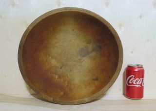 Vintage Hard Wood Munising Bowl Primitive Mixing Dough Large 13 3/8 " Hand Turned