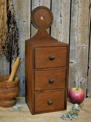 Antique Primitive Wooden Spice Cabinet Lollypop Apothecary Aafa
