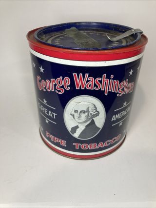 Vintage George Washington Great American Pipe Tobacco Advertising Tin Usa
