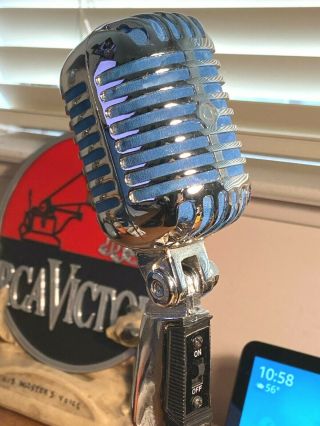 Vintage Style " 55 " Dynamic Microphone,  With Desk Stand & Cable,  Studio Quality