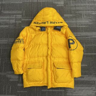 Vintage Polo Ralph Lauren Rlx Polo Jacket Down Puffer Yellow Coat L With Hood