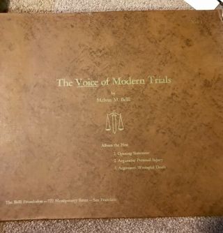 Rare Lps Sound Recording: The Voice Of Modern Trials,  By Melvin Belli