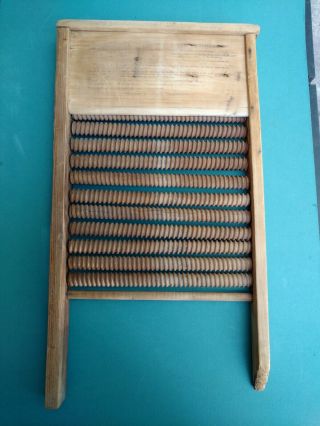 Unique Antique Old Mother Hubbard,  Mendota Ill.  Patent Wooden Roller Washboard