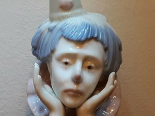 Vintage Meico Porcelain Sad Clown Head Figurine Paul Sebastian 7 "