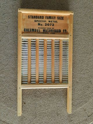 Vintage Maid - Rite Wash Board Columbus Washboard Co.  2072 Standard Family Size