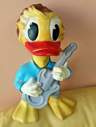 Vintage Toy Donald Duck With Gitar 70s Made In Romania Aradeanca 12  Very Rare