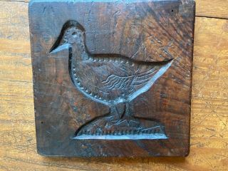 Antique / Primitive Wood Springerle Mold Cookie Board - Nicely Carved Duck -