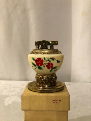 Vintage Ronson " Leona " Table Lighter With Box