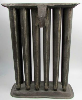 Early Primitive Hand Forged Tin 12 Tube Candle Mold Maker Americana Decor 1800s