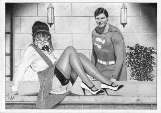 Lois Lane Bettie Page Superman Christopher Reeve Pin - Up Art Sexy Batman