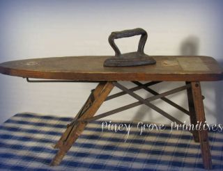 Antique Salesman Sample Primitive Wooden Ironing Board Aafa Dated 1800 
