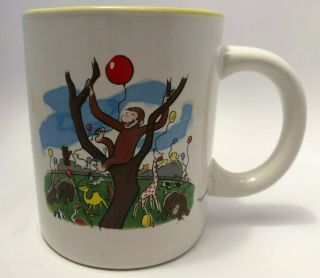 Vintage Curious George With Red Balloon At The Zoo Coffee/tea Mug Colorful