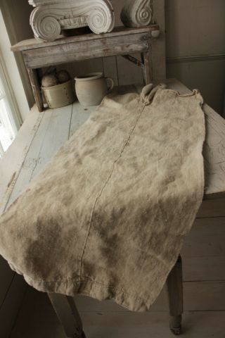 Grain Sack Antique French Olive Bag Early 18th C Primitive Timeworn Old