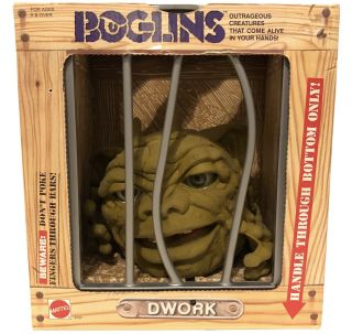 Vintage Mattel Boglins Dwork 1987 - Box In Hand Puppet Rare