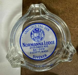 Ad Ashtray Normanna Lodge Sons Of Norway Fraternal Club Hall Everett Wa Tri Lobe