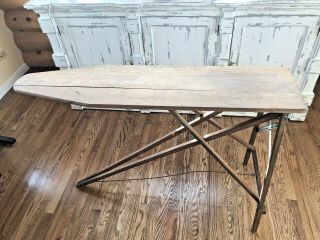 Vintage Primitive Folding Wood Metal Ironing Board