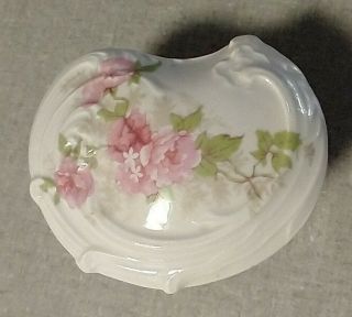 Vintage Porcelain Handpainted Floral Trinket Box Made In Austria 2