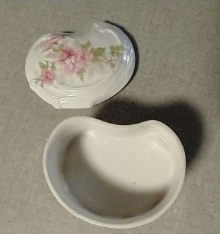 Vintage Porcelain Handpainted Floral Trinket Box Made In Austria 3
