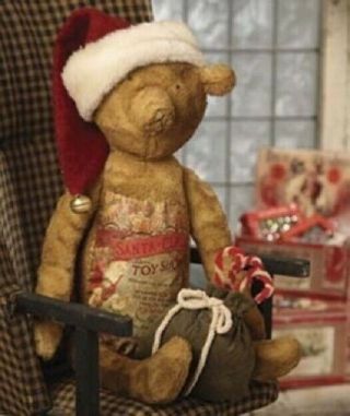 Bethany Lowe Christmas Teddy Bear Primitive/french Country/farmhouse Decor