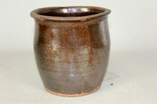 A FINE 19TH C PENNSYLVANIA REDWARE CIDER JUG WITH HANDLE WITH GREAT OLD GLAZE 2