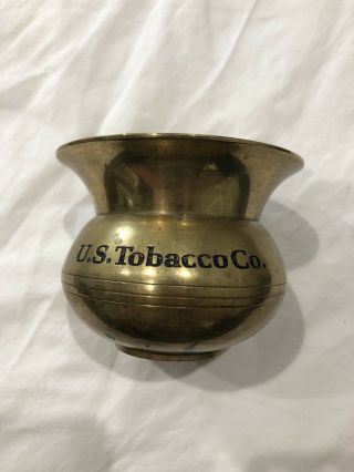 Vintage Us Tobacco Co Miniature Spitoon Spittoon Brass