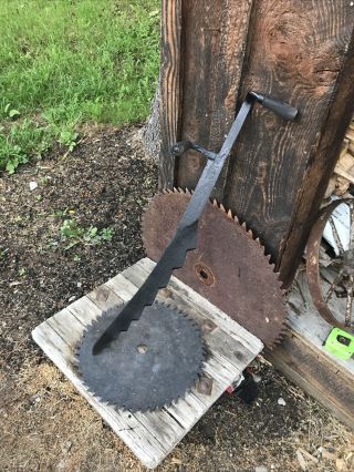 Vintage 36” Hay Knife Saw Primitive Farm Tool Blade Art Decor