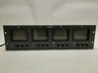 Sony Pvm - 4b1u Rack Mount Black And White Video Monitors Vintage