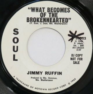 Jimmy Ruffin What Becomes Of Brokenhearted Soul 45 Promo Motown Hear