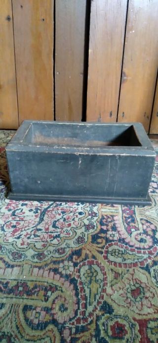 Antique Early Small Wood Dough Apple Box Old Black Paint Sq.  Nails 11.  5 " Marked