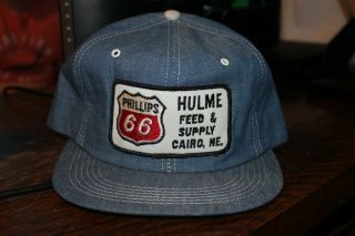 Vintage K - Brand Phillips 66 Denim Snapback Patch Gas Truckers Farm Hat Cap