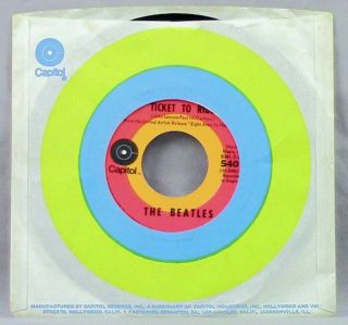 The Beatles Ticket To Ride/yes It Is Vinyl 7 " 45 Capitol 5407 Target Label Ex