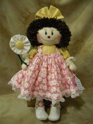 Primitive Handmade Raggedy Anne Doll Daisy Shelf Sitter
