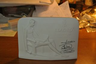 Lladro Display Plaque Don Quixote Collectors Society Signed Shell Back